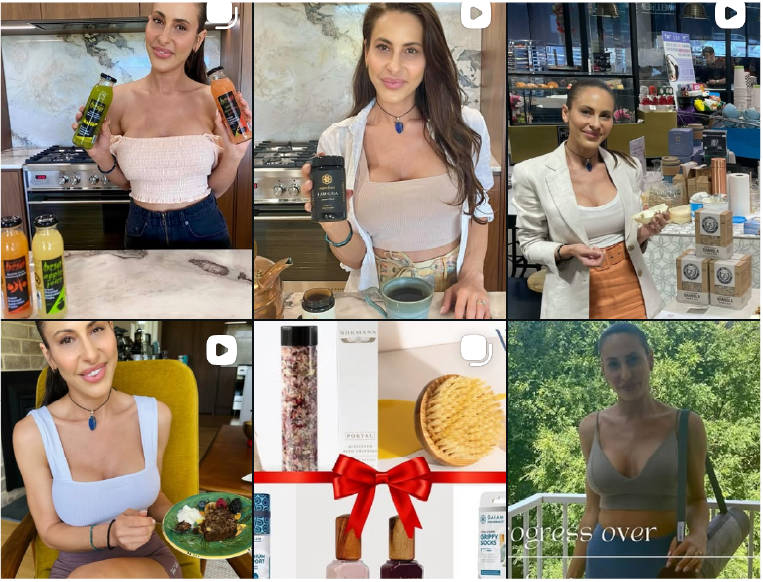 Instagram feed of wellness content by Rachael